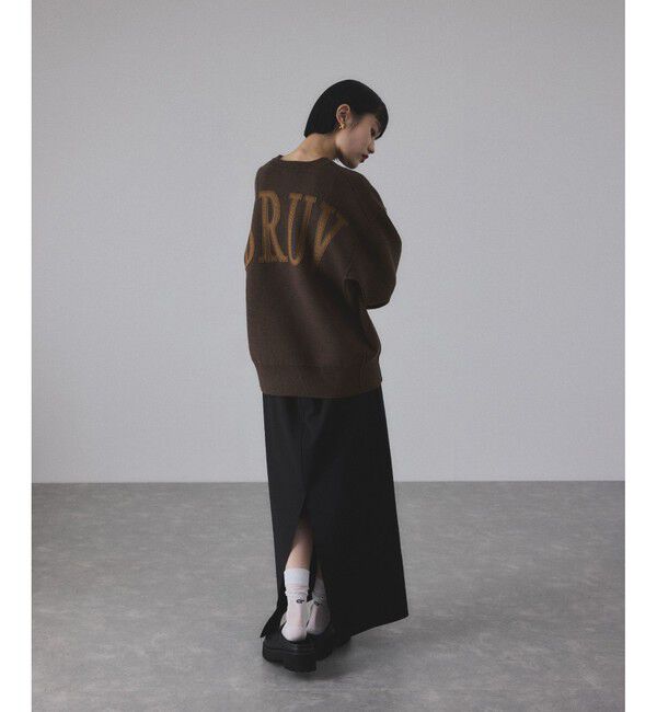 ADAM ET ROPE'「【サステナブル】ロゴパッチスウェットニット」|ニット・セーター|