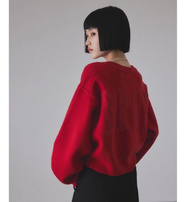 ADAM ET ROPE'「【サステナブル】ロゴパッチスウェットニット」|ニット・セーター|