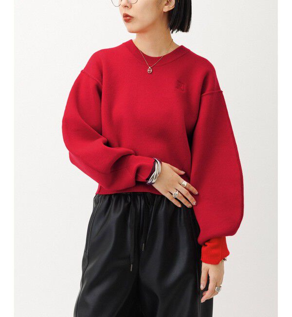 ADAM ET ROPE'「【サステナブル】ロゴパッチスウェットニット」|ニット・セーター|