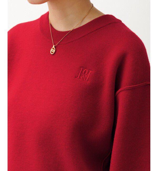 ADAM ET ROPE'「【サステナブル】ロゴパッチスウェットニット」|ニット・セーター|