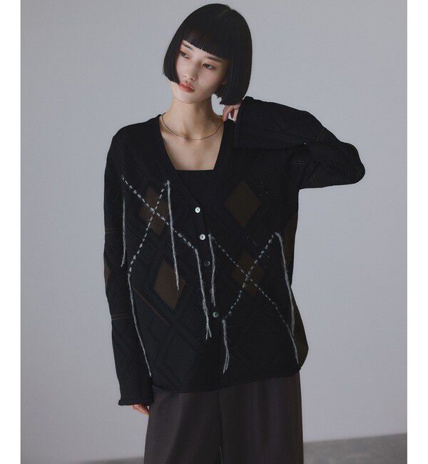 ADAM ET ROPE'「パターンニットカーディガン」|カーディガン|