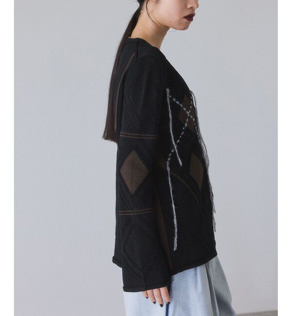 ADAM ET ROPE'「パターンニットカーディガン」|カーディガン|