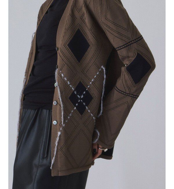 ADAM ET ROPE'「パターンニットカーディガン」|カーディガン|