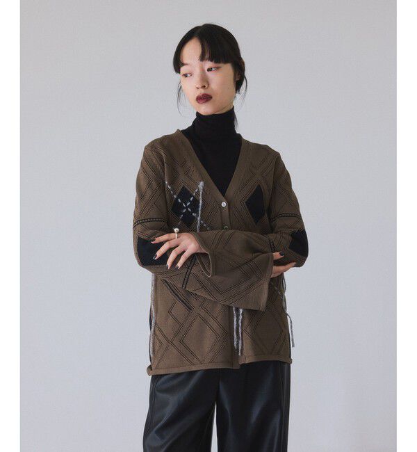 ADAM ET ROPE'「パターンニットカーディガン」|カーディガン|