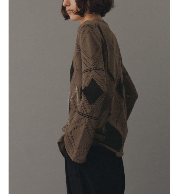 ADAM ET ROPE'「パターンニットカーディガン」|カーディガン|