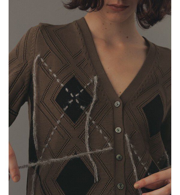 ADAM ET ROPE'「パターンニットカーディガン」|カーディガン|