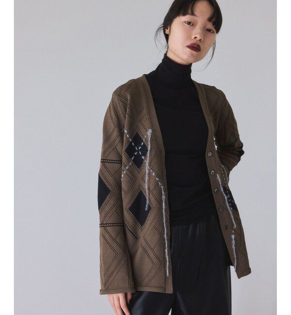 ADAM ET ROPE'「パターンニットカーディガン」|カーディガン|