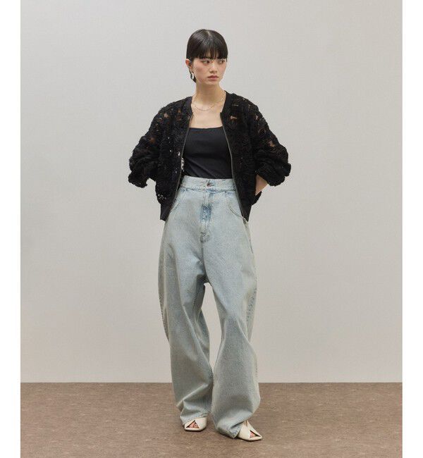 ADAM ET ROPE'「スクエアトゥカーブラインミュール」|サンダル|