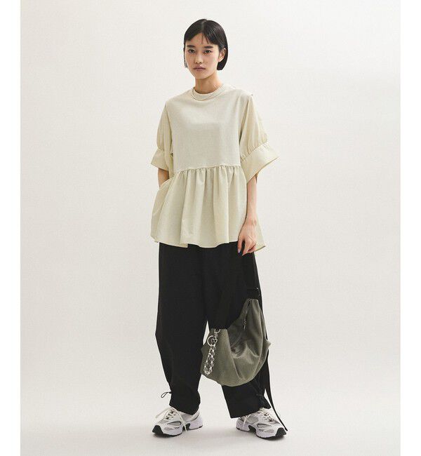 ADAM ET ROPE'「【WEB限定】撥水ウエストタックイージーパンツ」|チノ|