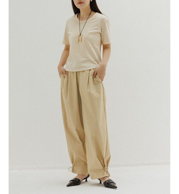 ADAM ET ROPE'「【WEB限定】撥水ウエストタックイージーパンツ」|チノ|