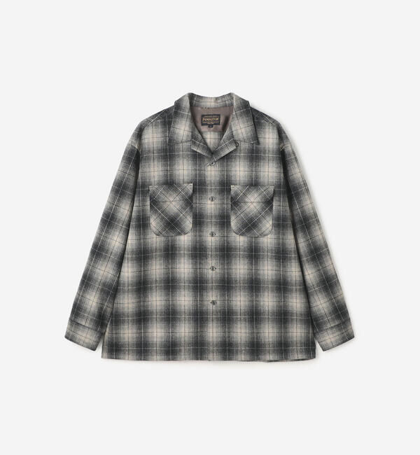  「PENDLETON | オープンカラー ネルシャツ MEN」|シャツ・ブラウス|GREY系1