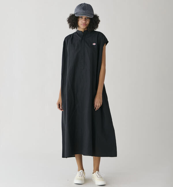 DANTON「DANTON | コットンリネン スリーブレスシャツワンピース WOMEN」|ワンピース|BLACK