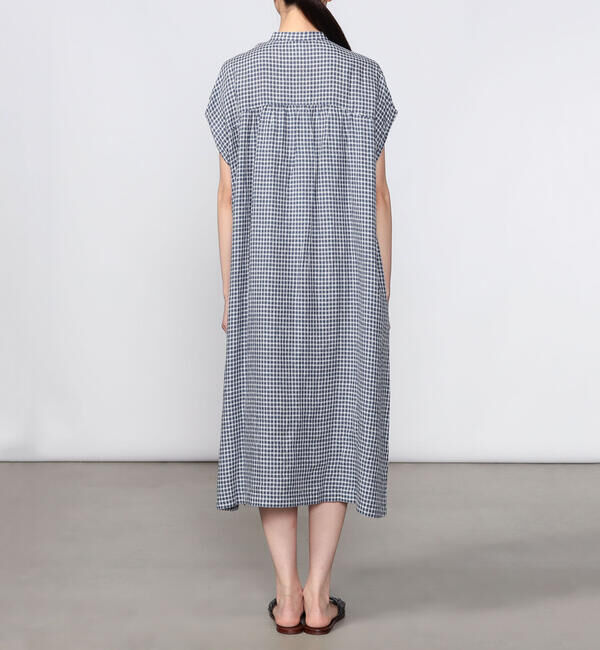 ORCIVAL「ORCIVAL | リネンチェック フレンチスリーブ シャツワンピース WOMEN」|ワンピース|