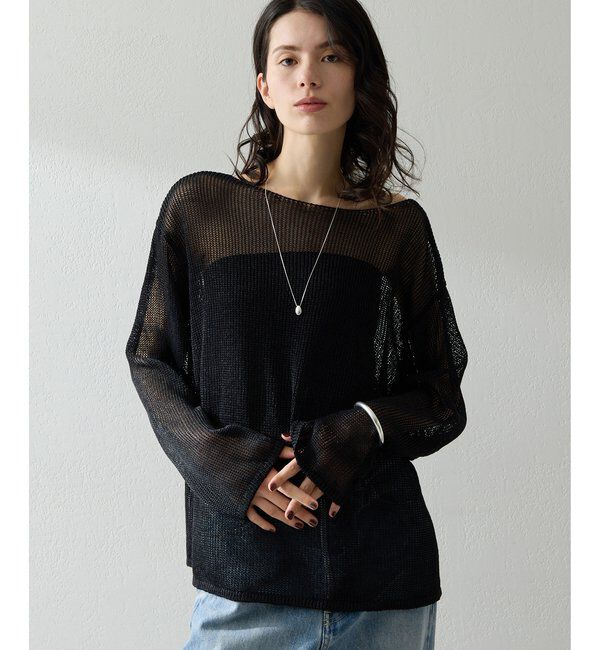  「ボートメッシュニットプルオーバー」|ニット・セーター|