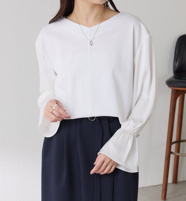  「【着映えトップス】ドッキングスリーブプルオーバー/セレモニー」|Tシャツ・カットソー|
