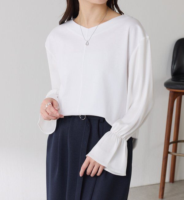  「【着映えトップス】ドッキングスリーブプルオーバー/セレモニー」|Tシャツ・カットソー|