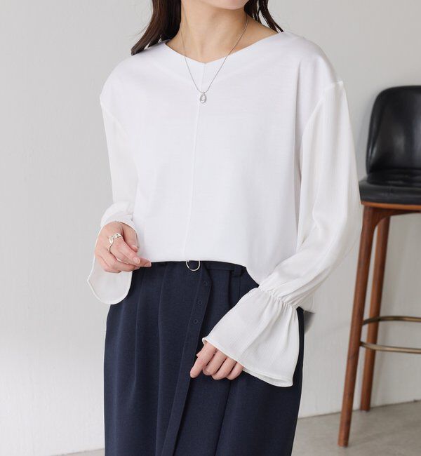  「【着映えトップス】ドッキングスリーブプルオーバー/セレモニー」|Tシャツ・カットソー|