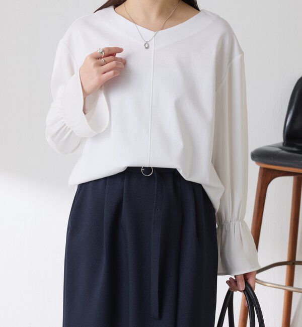  「【着映えトップス】ドッキングスリーブプルオーバー/セレモニー」|Tシャツ・カットソー|