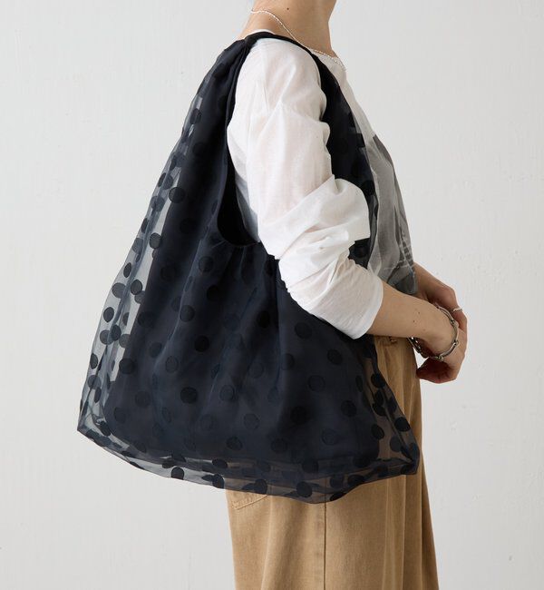  「【PAPILLONNER/パピヨネ】チュールトライアングルバッグ」|トートバッグ|ブラック