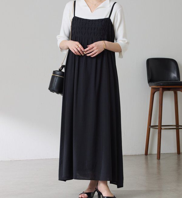  「	ダイヤタックキャミワンピース」|ワンピース|ブラック