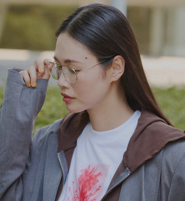  「【WHIMSIC/面長/逆三角形】ツーブリッジサングラス」|ピアス|