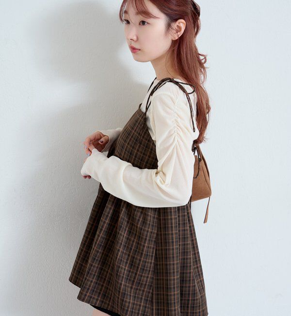  「【2サイズ展開】ストライプベロアフロッキー2wayカーディガン」|Tシャツ・カットソー|