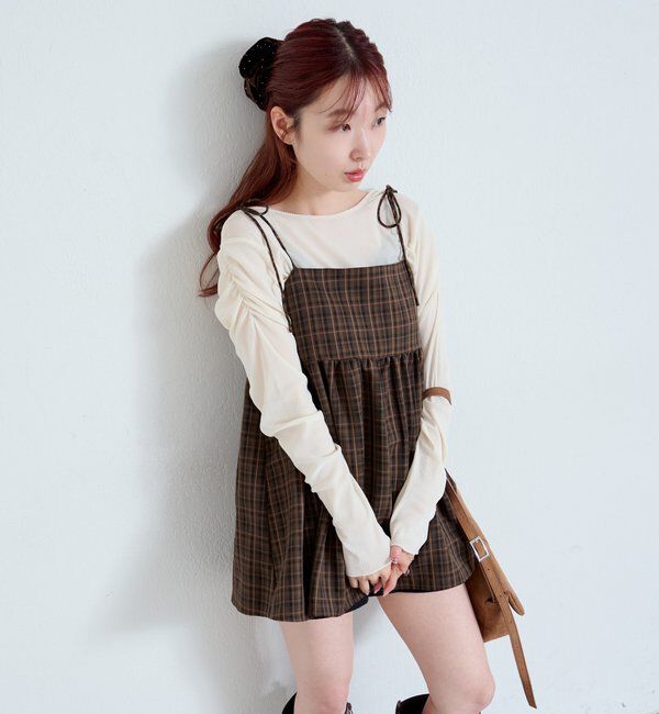  「【2サイズ展開】ストライプベロアフロッキー2wayカーディガン」|Tシャツ・カットソー|