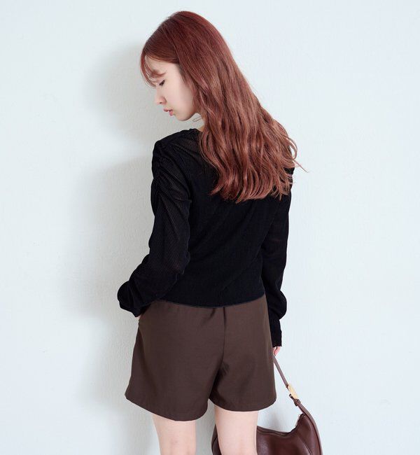  「【2サイズ展開】ストライプベロアフロッキー2wayカーディガン」|Tシャツ・カットソー|