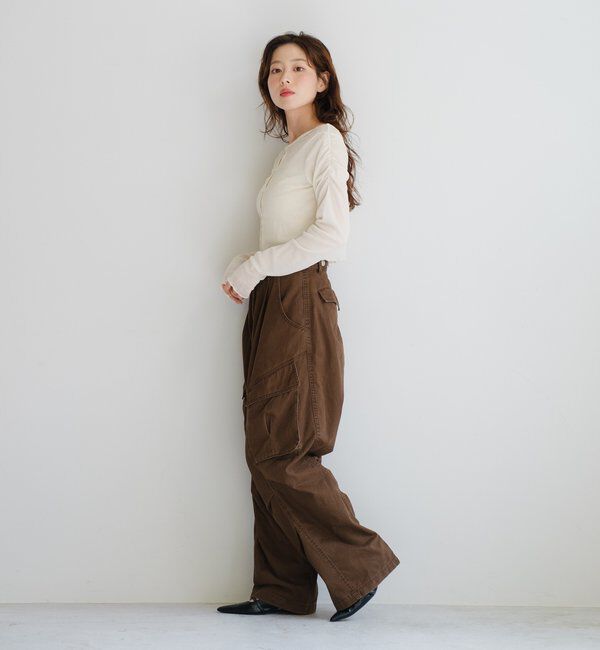  「【2サイズ展開】ストライプベロアフロッキー2wayカーディガン」|Tシャツ・カットソー|