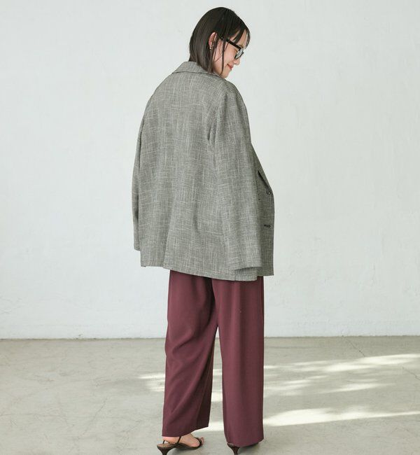  「【ウォッシャブル】【シーズンレスで使える】タックワイドスラックス」|チノ|