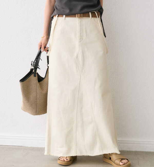  「【MONN.:.(モン)】LOOSE DENIM SKIRT」|スカート|