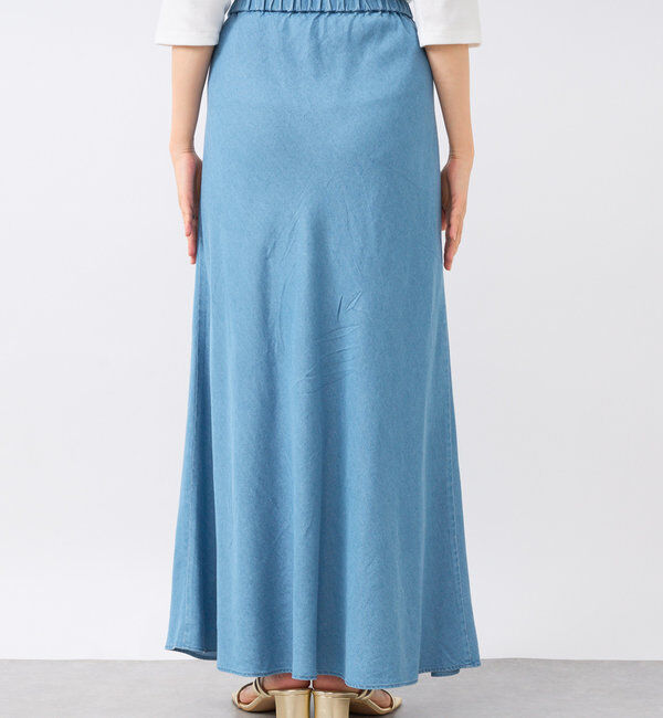  「【セットアップ可】ドレーピーデニムバイアススカート」|スカート|