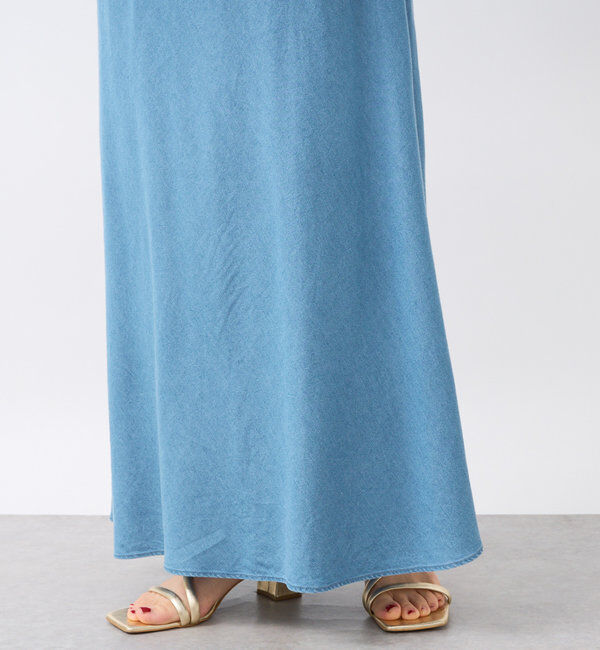  「【セットアップ可】ドレーピーデニムバイアススカート」|スカート|