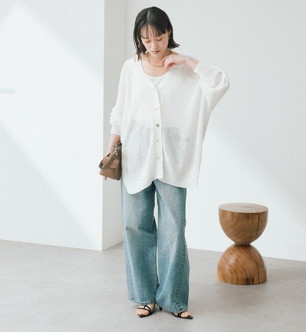  「予約【前後2WAY仕様】リネンブレンド2WAYカーデ」|カーディガン|