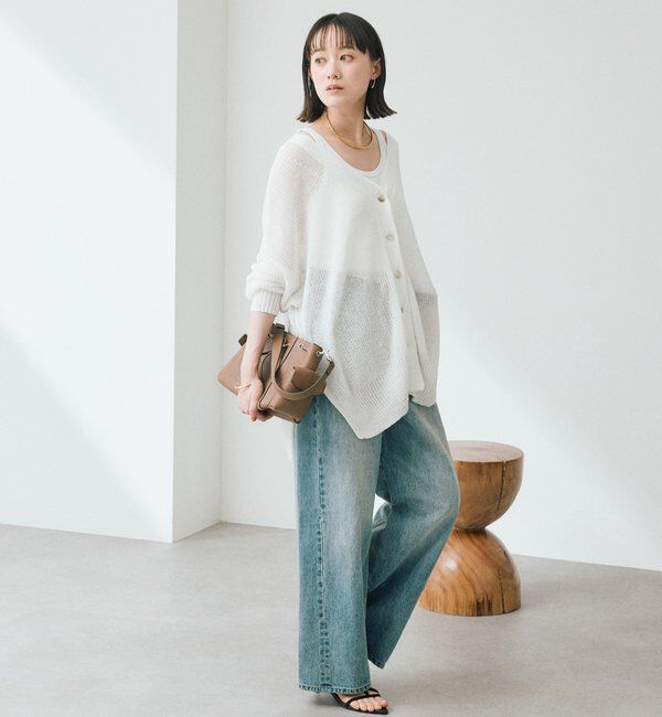  「予約【前後2WAY仕様】リネンブレンド2WAYカーデ」|カーディガン|