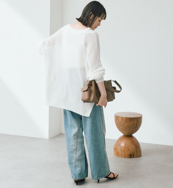  「予約【前後2WAY仕様】リネンブレンド2WAYカーデ」|カーディガン|