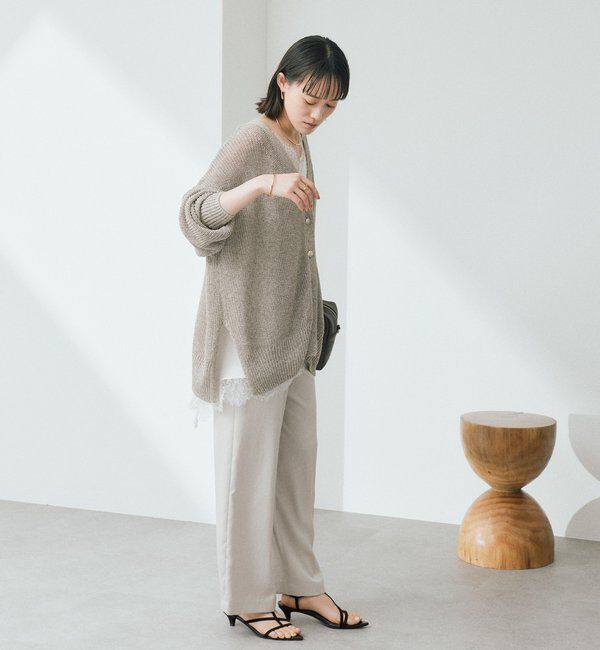  「予約【前後2WAY仕様】リネンブレンド2WAYカーデ」|カーディガン|