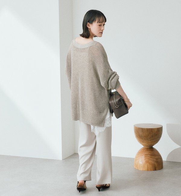  「予約【前後2WAY仕様】リネンブレンド2WAYカーデ」|カーディガン|