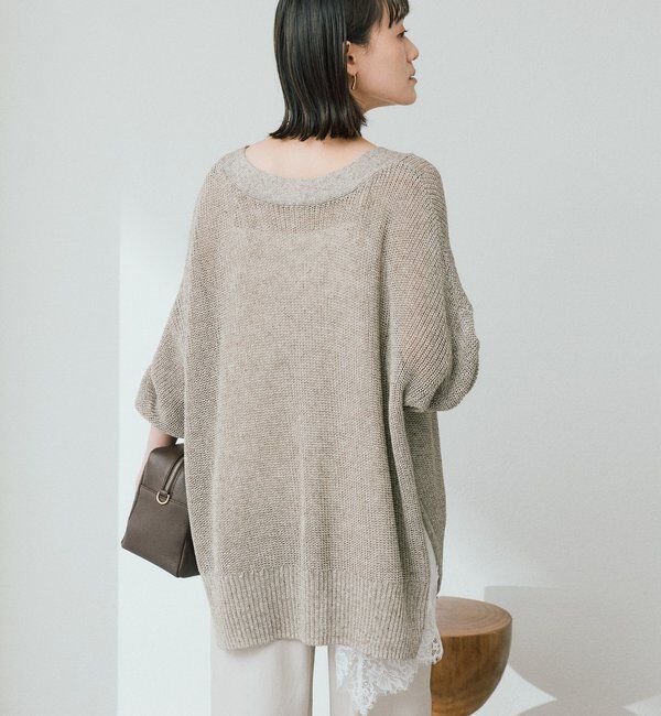  「予約【前後2WAY仕様】リネンブレンド2WAYカーデ」|カーディガン|