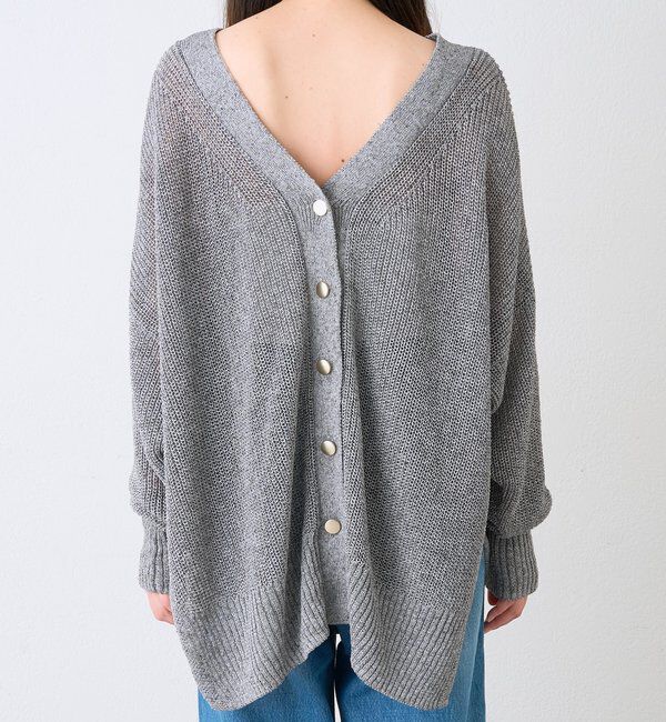 「予約【前後2WAY仕様】リネンブレンド2WAYカーデ」|カーディガン|