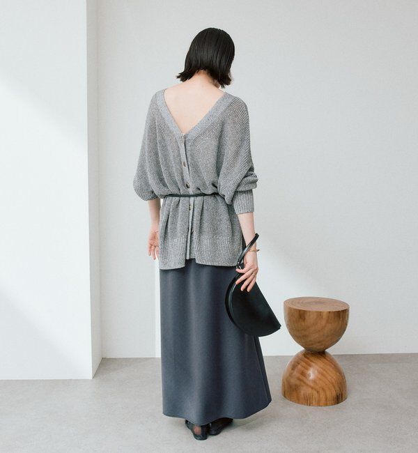  「予約【前後2WAY仕様】リネンブレンド2WAYカーデ」|カーディガン|