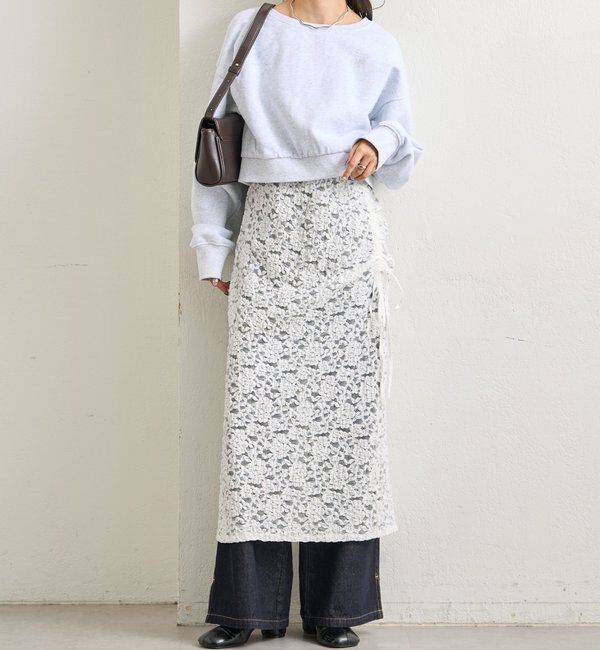  「ポイント刺繍ショートスウェット」|Tシャツ・カットソー|