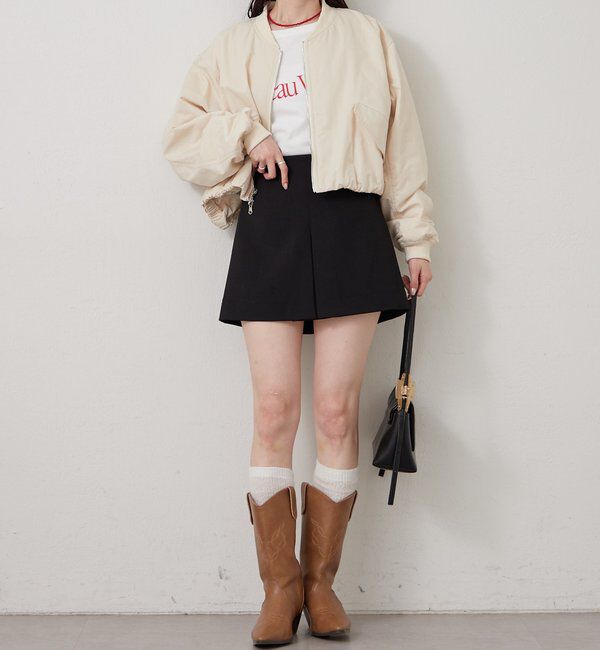  「サテンショートブルゾン」|ブルゾン・スタジャン|