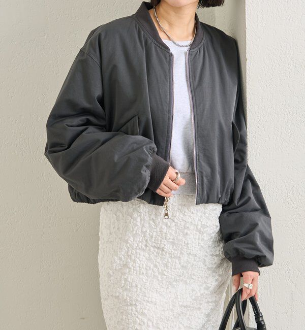  「サテンショートブルゾン」|ブルゾン・スタジャン|