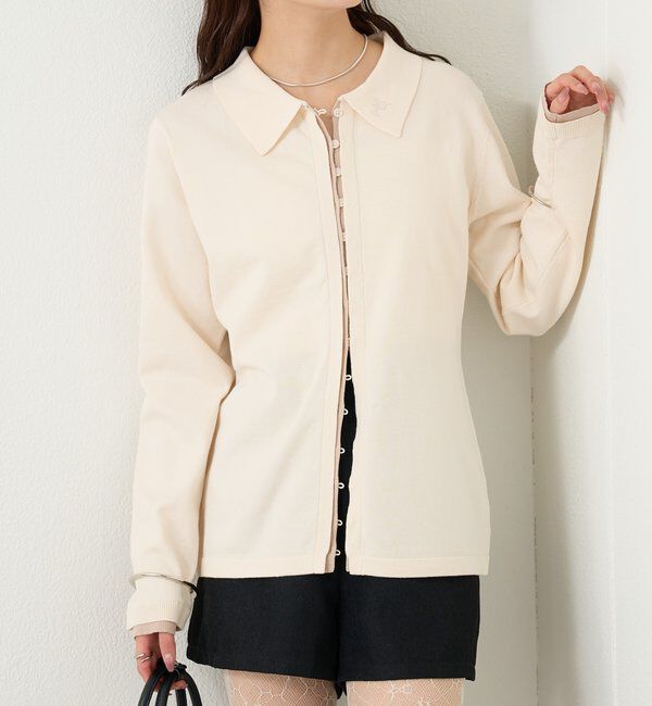  「長袖ポロニット」|カーディガン|