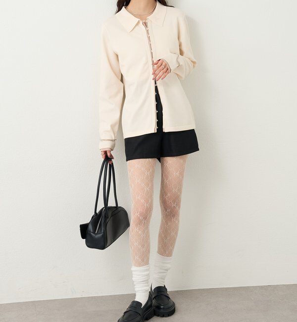  「長袖ポロニット」|カーディガン|