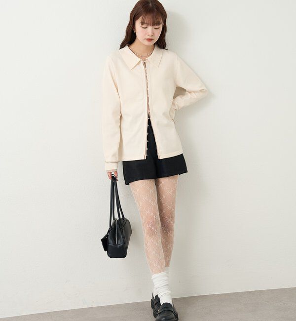  「長袖ポロニット」|カーディガン|