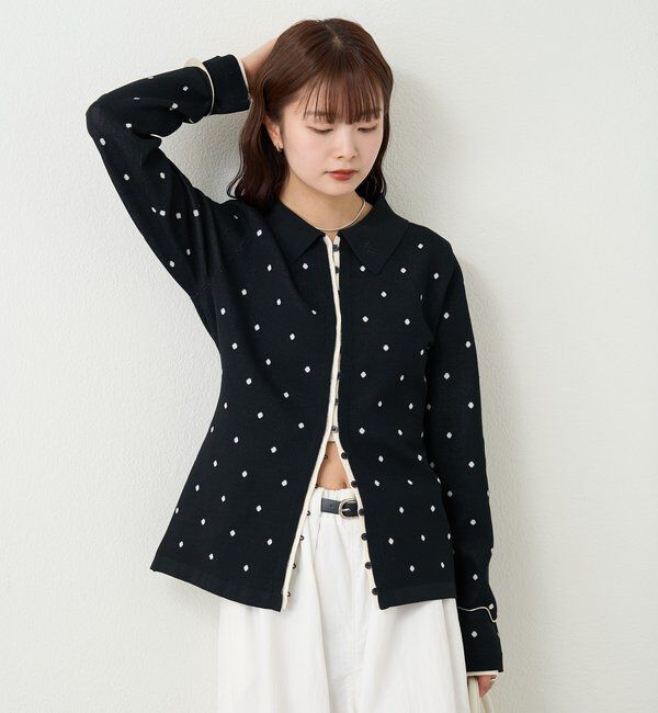  「長袖ポロニット」|カーディガン|