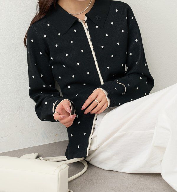  「長袖ポロニット」|カーディガン|