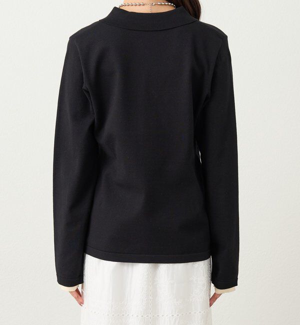  「長袖ポロニット」|カーディガン|